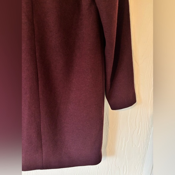 Selected Femme Purple Maroon Burgundy Eggplant Plum Wool Blend Midi Coat Jacket - Picture 8 of 13